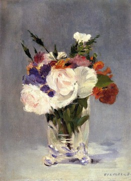 Flores Painting - Flores en un jarrón de cristal 1882 flor Impresionismo Edouard Manet